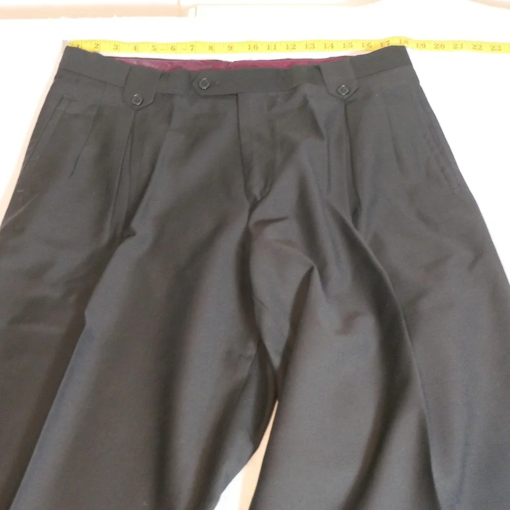 Tiglio Mens 3-Piece Suit 48R Black Super 150s Merino Wool Chianti Dapper Italian